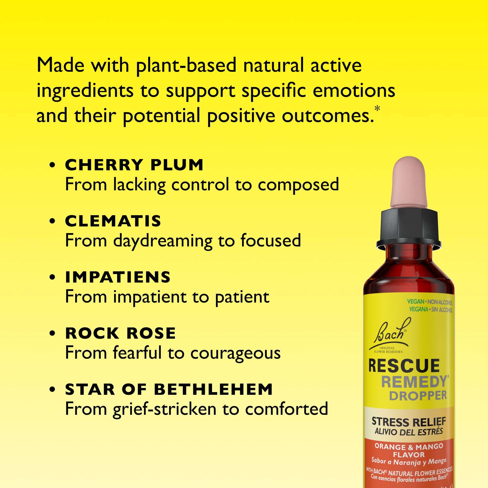 RESCUE Remedy orange mango drops ready for quick stress relief