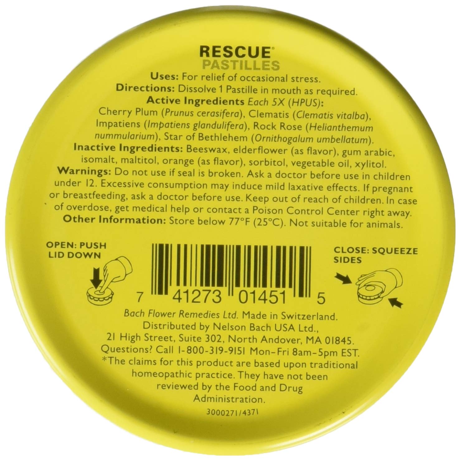 RESCUE Remedy Pastilles 12-pack packaging close-up, convenient pocket-size calm when you need it