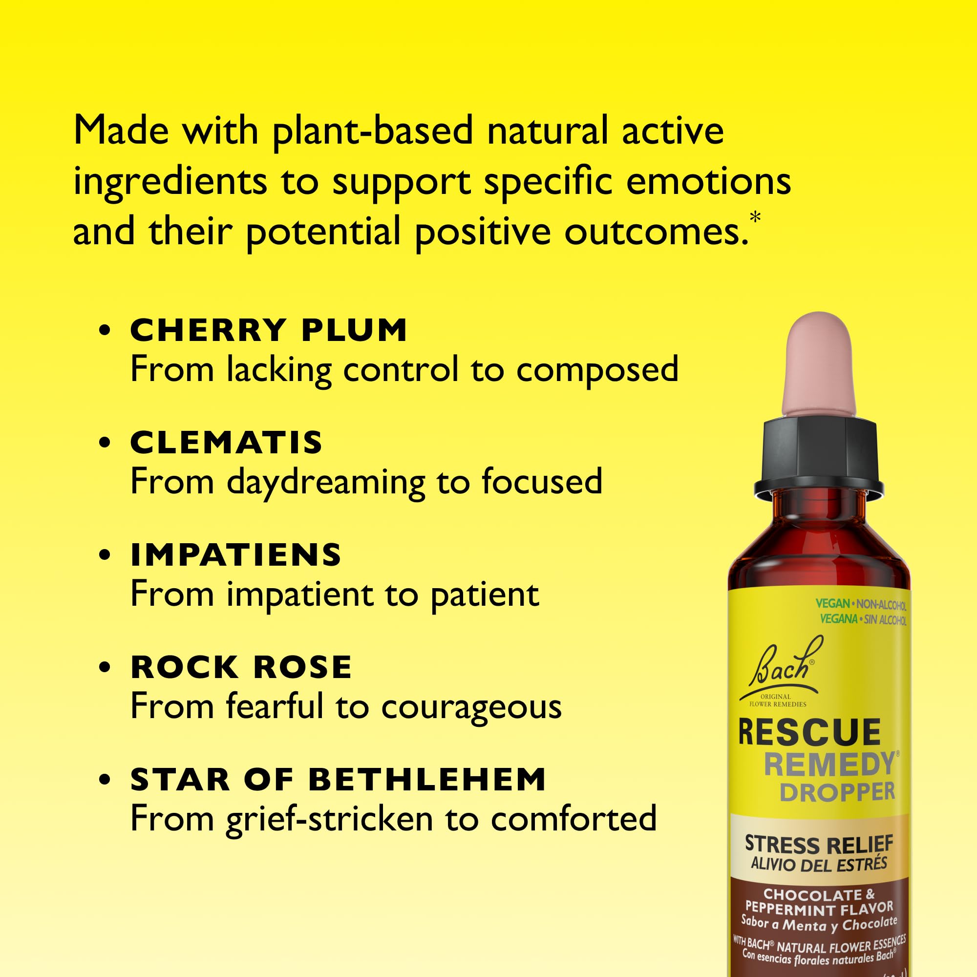 RESCUE Remedy vegan plant based formula ideal for gentle care.