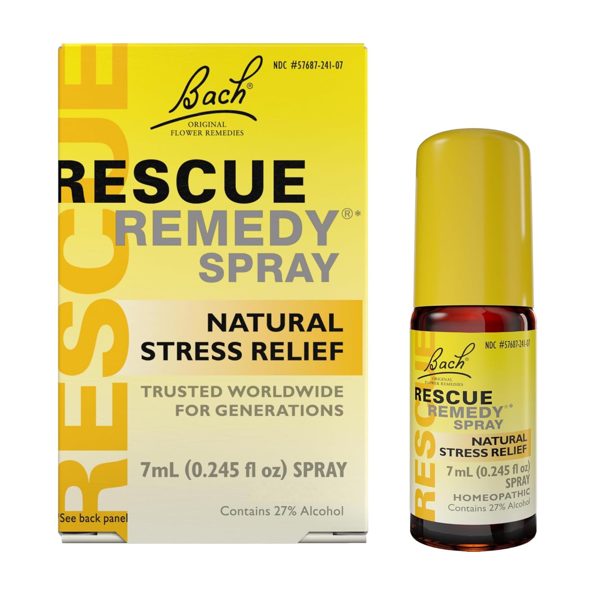 RESCUE Remedy Spray bottle close-up showing compact design for everyday calm.