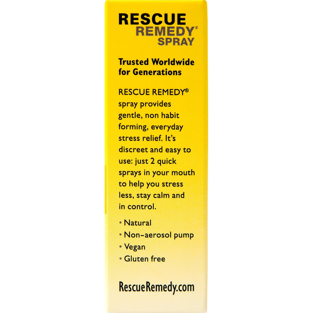 RESCUE Remedy vegan, gluten-free formula emphasized on the label.