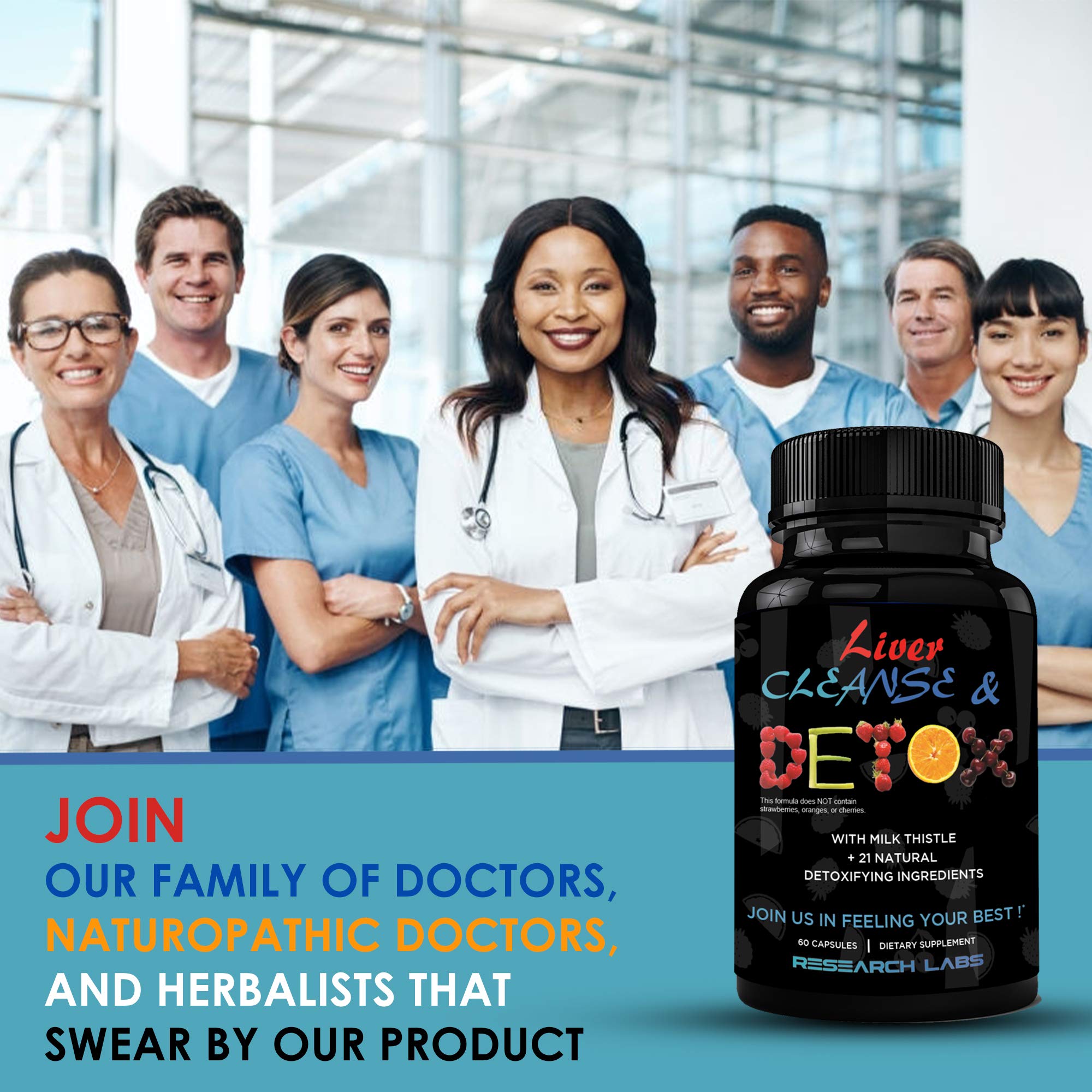 Research Labs Liver Detox ingredient panel highlights milk thistle beet root and dandelion