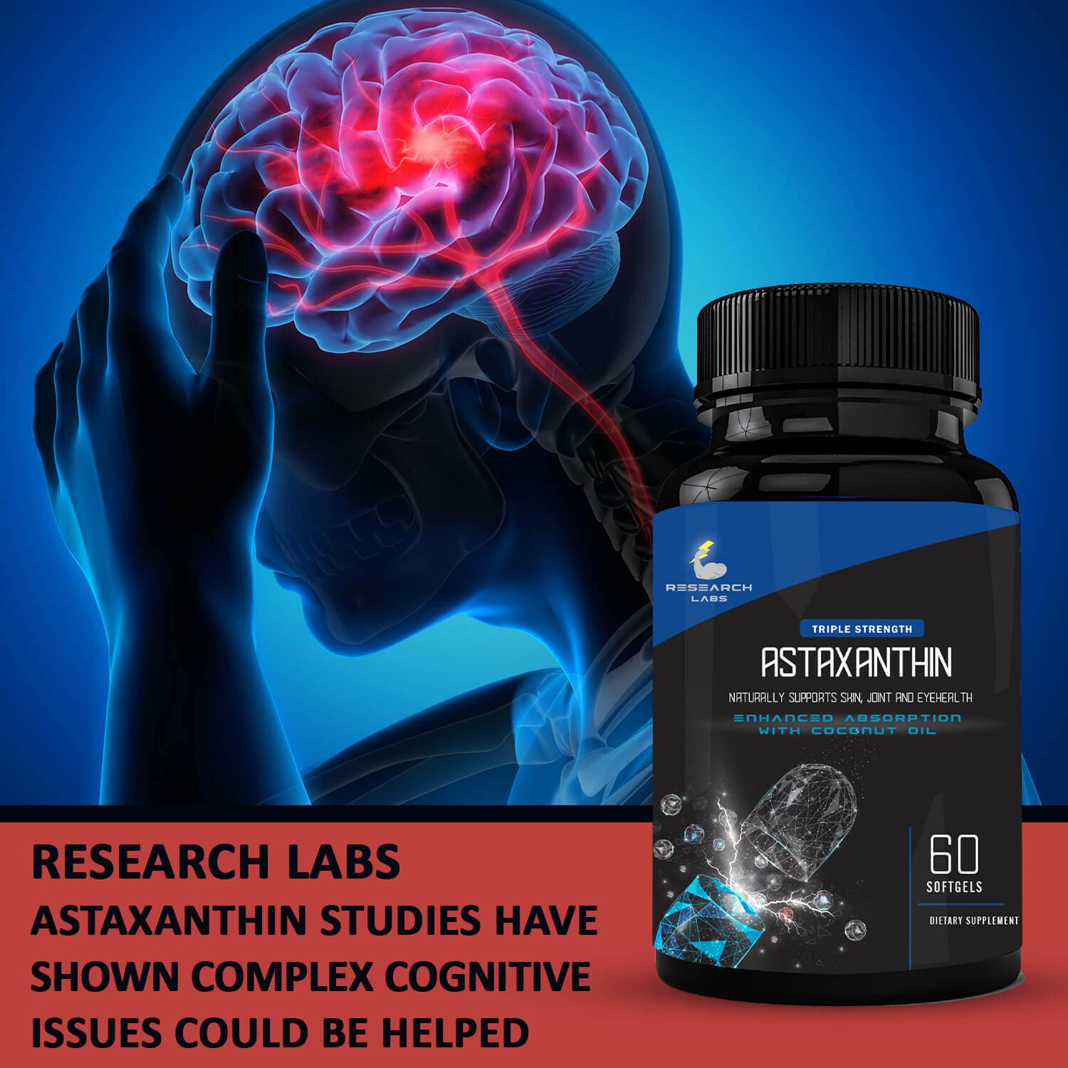 Research Labs softgels closeup reveals smooth capsules.