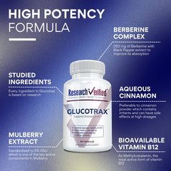 Glucotrax berberine capsule detail for balanced daily support