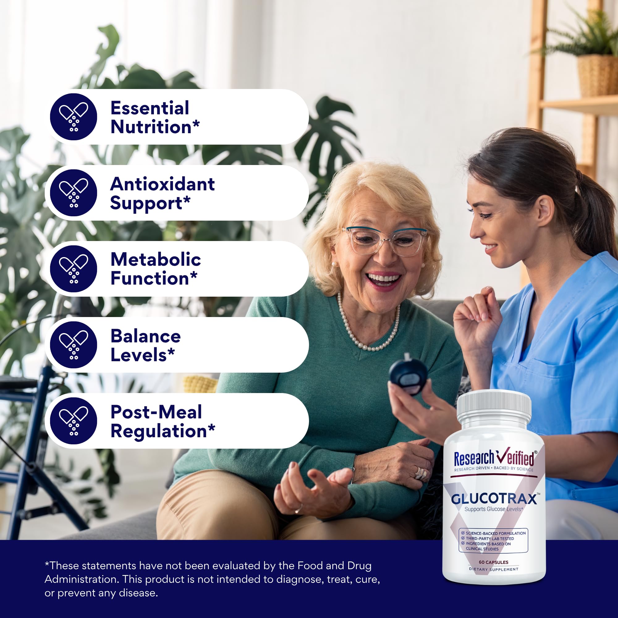 Glucotrax gymnema leaf extract highlighting craving-friendly composition