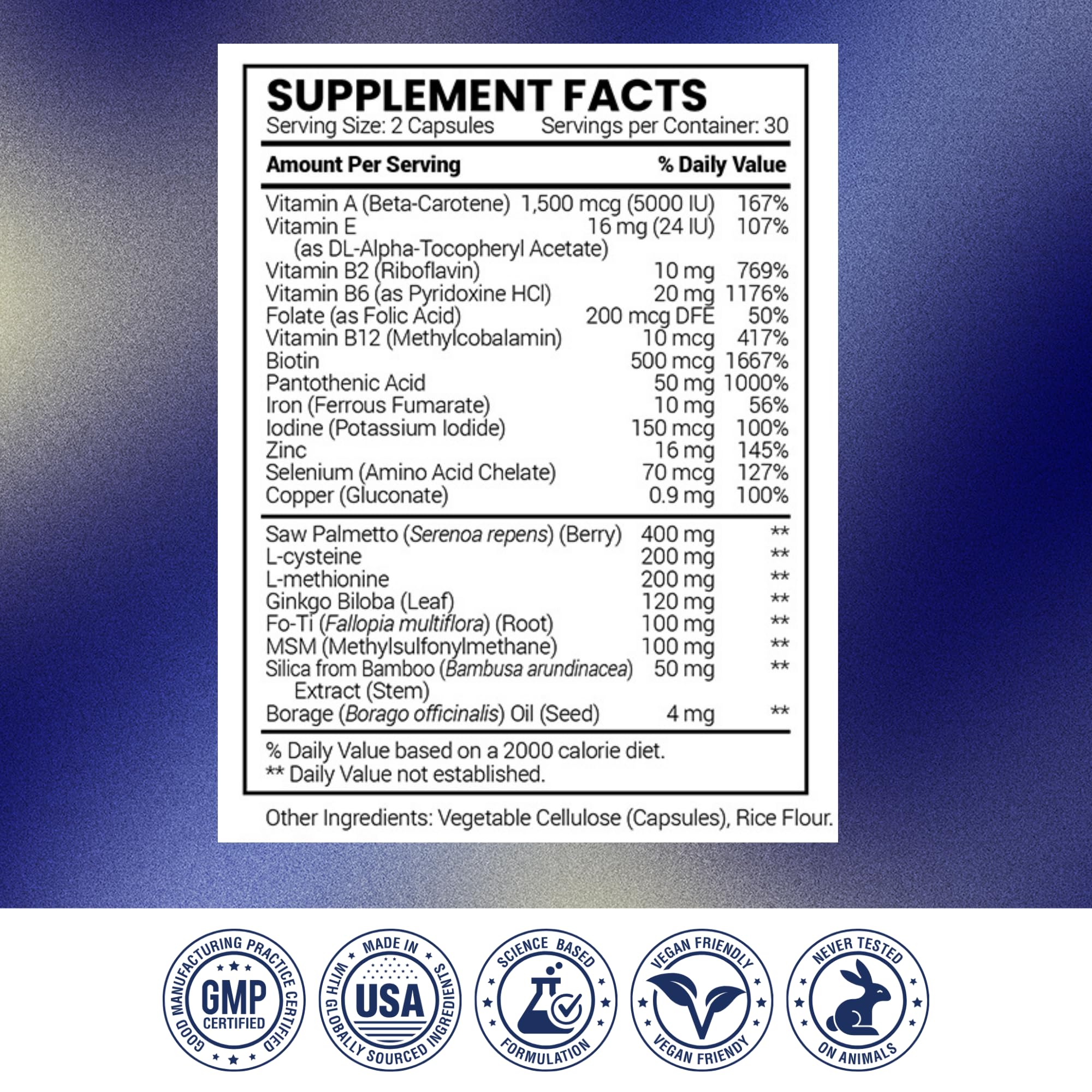 Research Verified Hair Growth Support premium packaging appeals to shoppers.