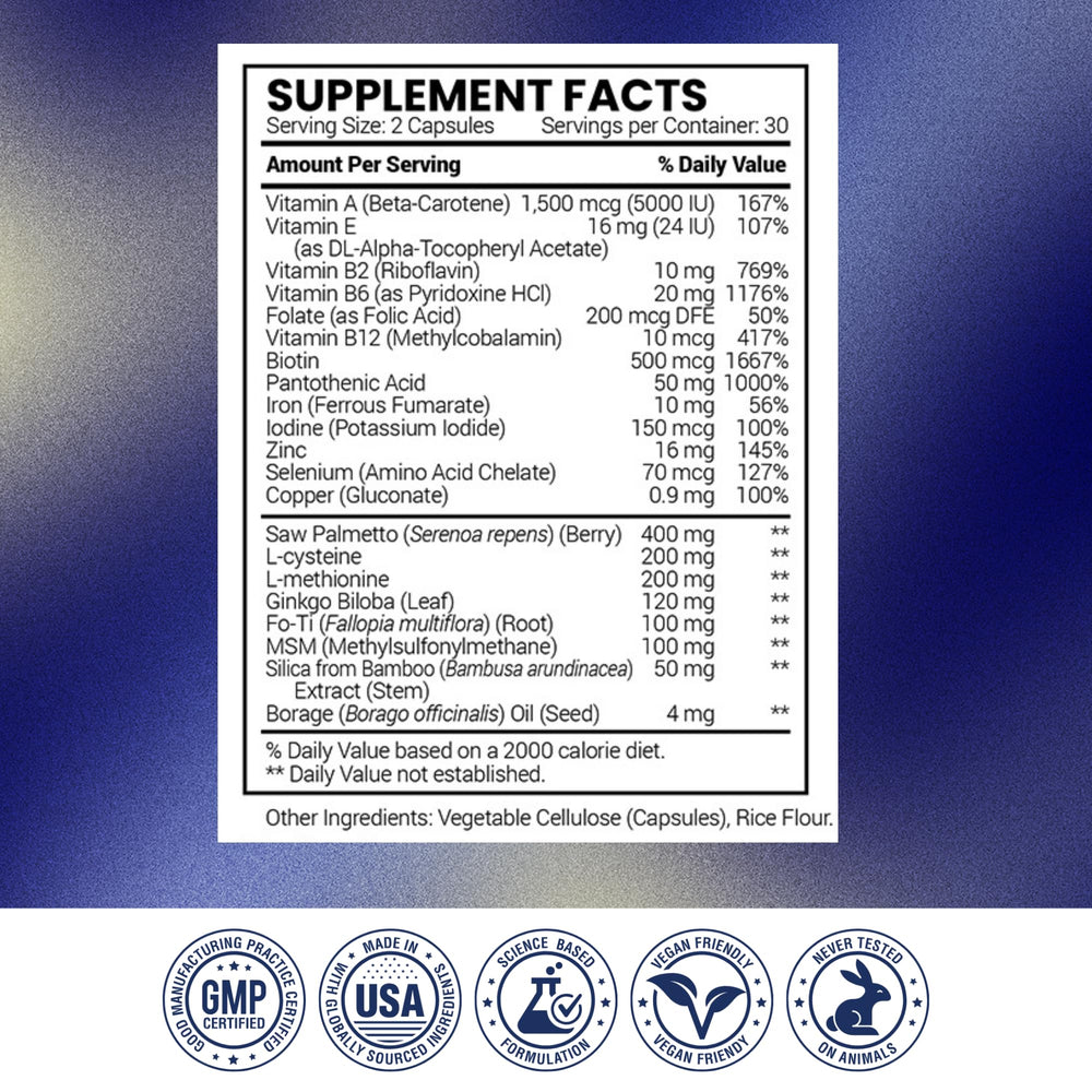 Research Verified Hair Growth Support premium packaging appeals to shoppers.