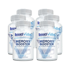 Research Verified Memory Booster bottle shown for daily cognitive support