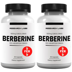 Research Labs berberine bottle pour shows easy daily dosing.