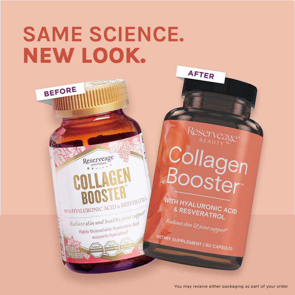 Reserveage Beauty Collagen Booster skincare routine shot with glow