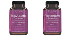 Reserveage Beauty Resveratrol Gummies bottle closed highlighting antioxidant support for healthy aging