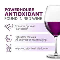 Reserveage Beauty Resveratrol Gummies label highlights per serving content and use case