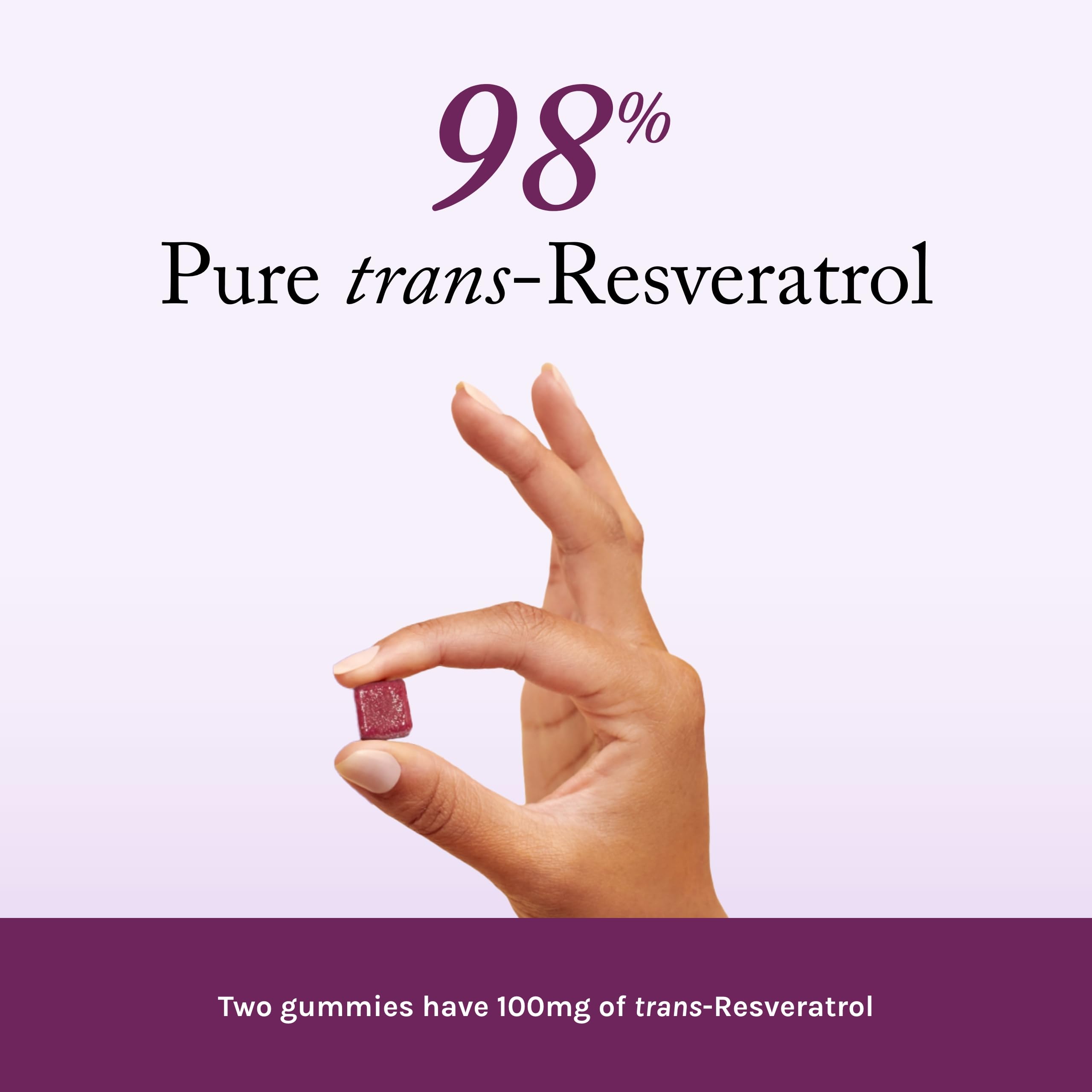 Reserveage Beauty Resveratrol gummies vegan label highlighting plant-based ingredients