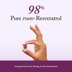 Reserveage Beauty Resveratrol gummies vegan label highlighting plant-based ingredients