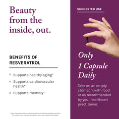 Quercetin ingredient visual with Reserveage Beauty Resveratrol Plus+ bottle.