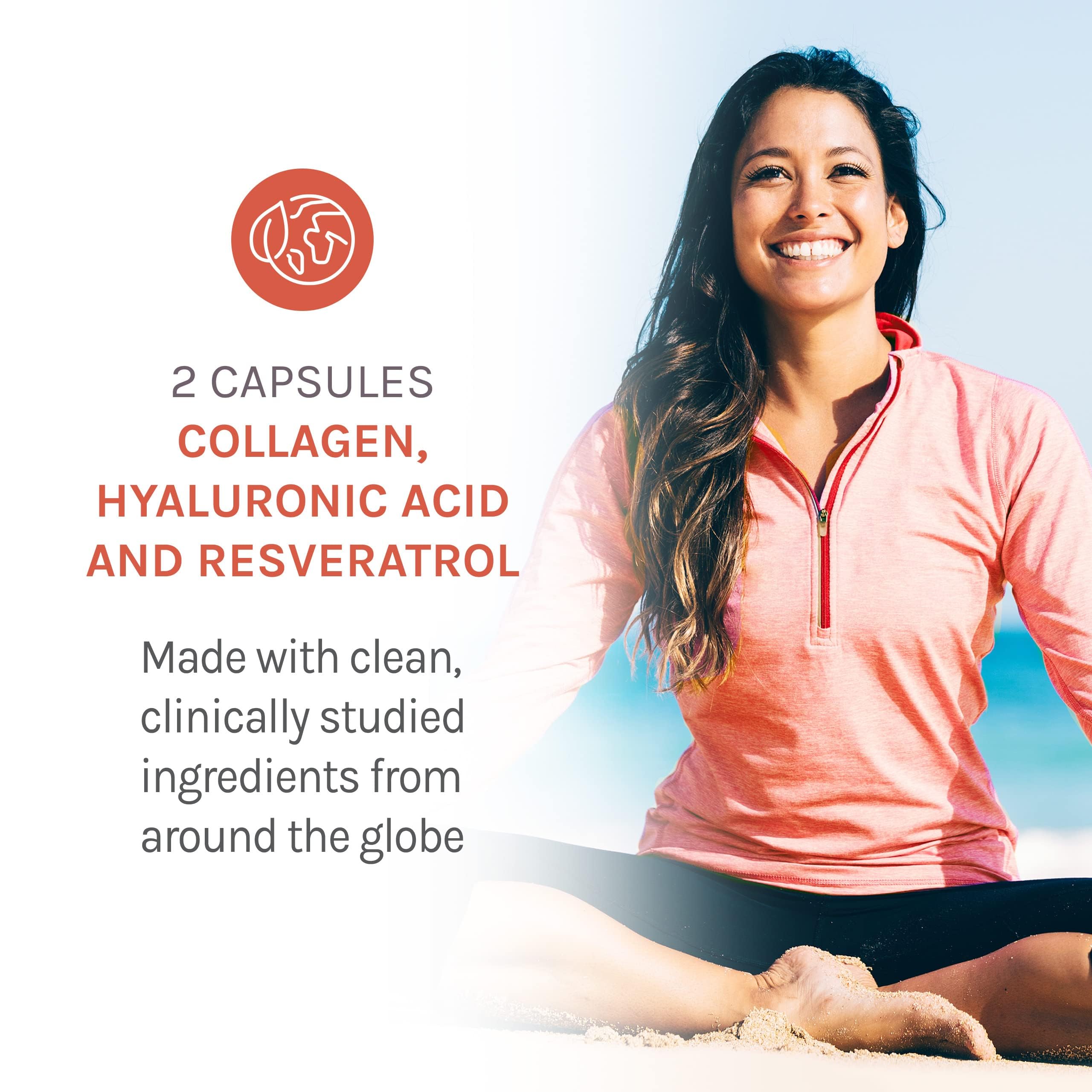 Close-up of Reserveage Keratin Hair Booster capsules for healthy hair.