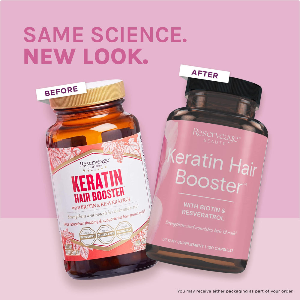 Reserveage Keratin Hair Booster nails and hair care close-up
