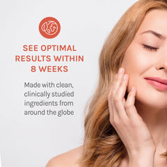 Reserveage Beauty Collagen Replenish powder swirls in water showing quick dissolution.