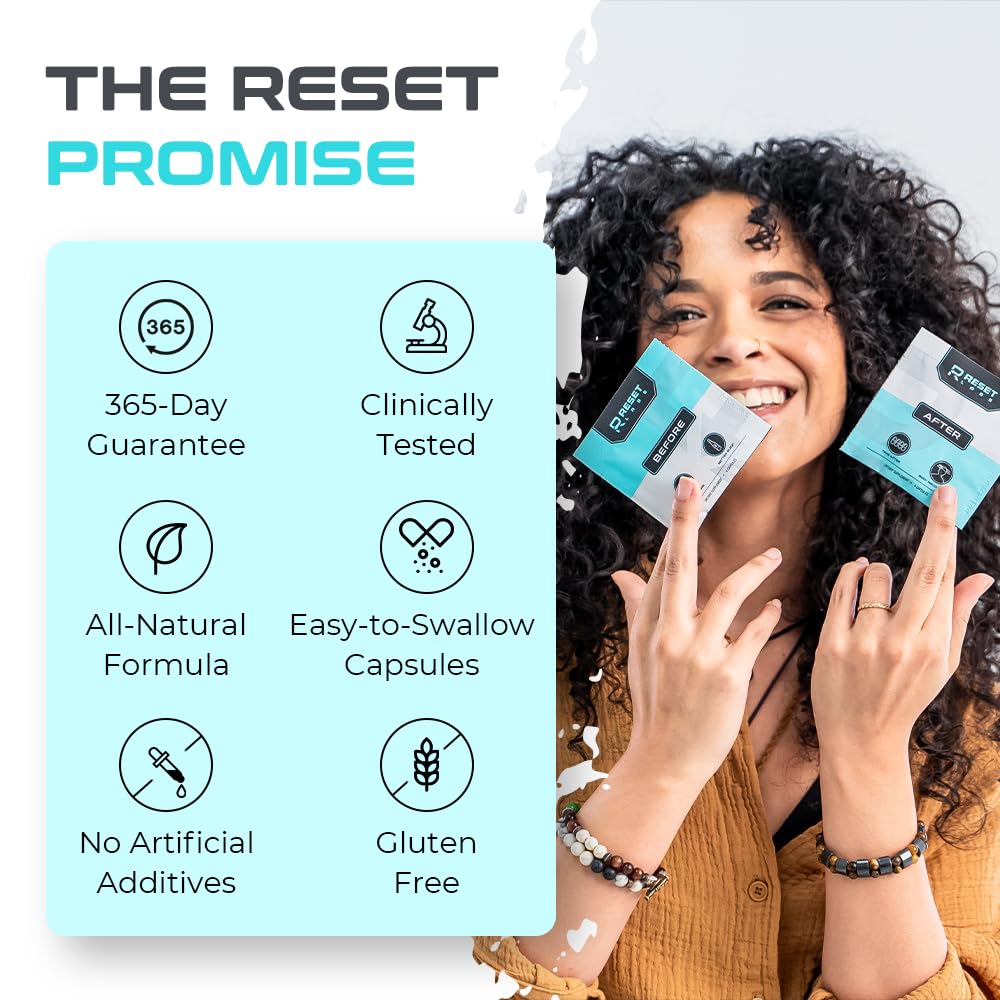 RESET LABS dhm-ashwagandha-panax capsules highlighting natural recovery ingredients