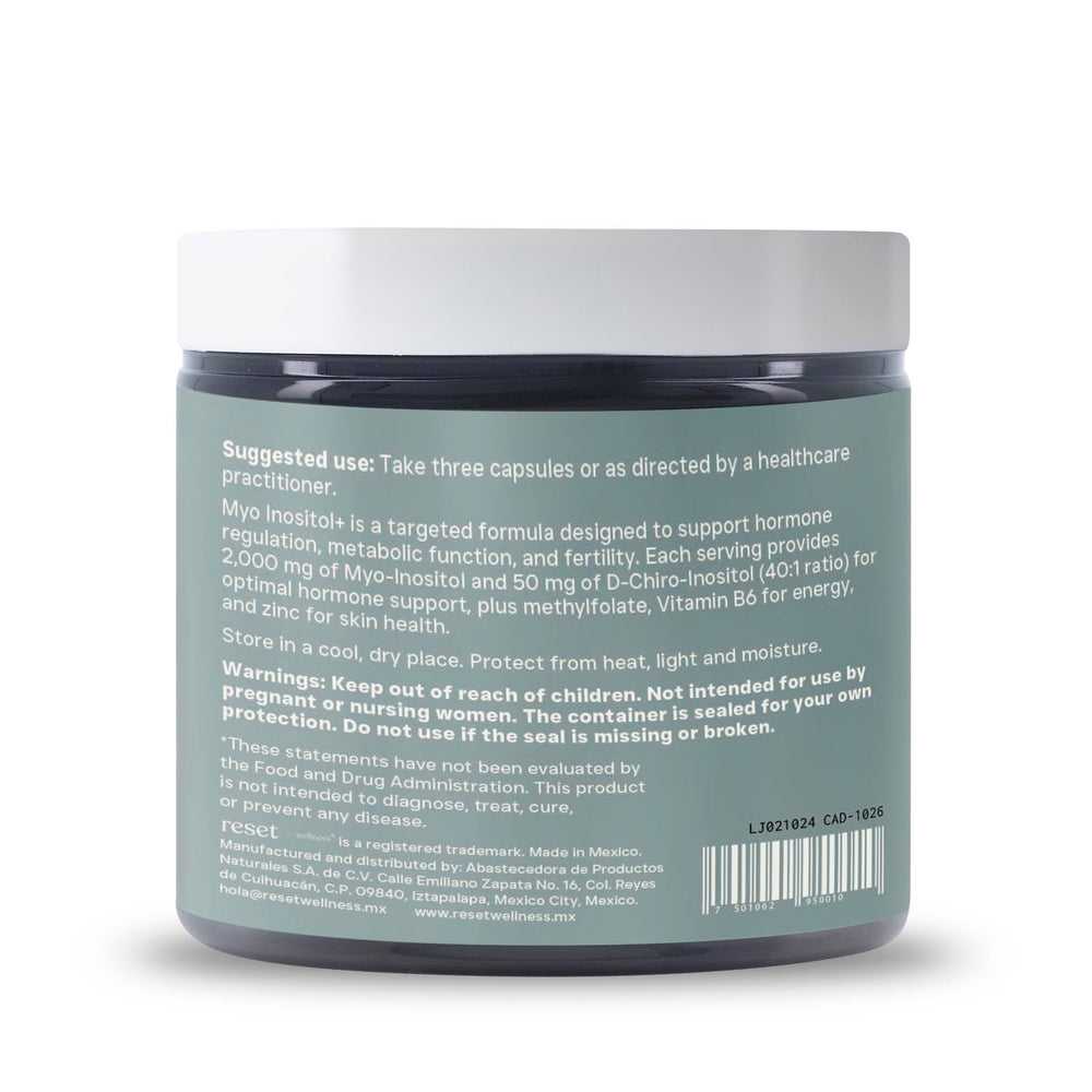 Reset Wellness Myoinositol Plus bottle in hand during routine