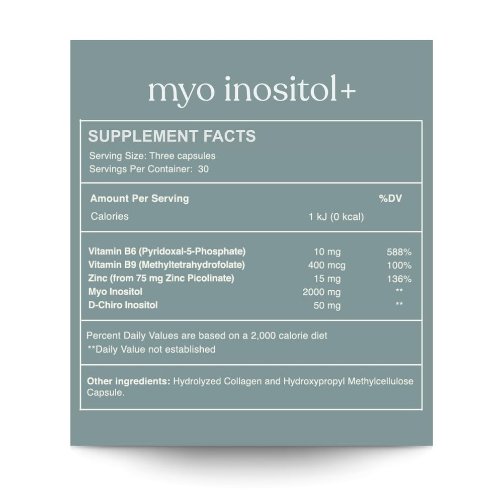 Reset Wellness Myoinositol Plus capsules close-up emphasizing daily dosage option