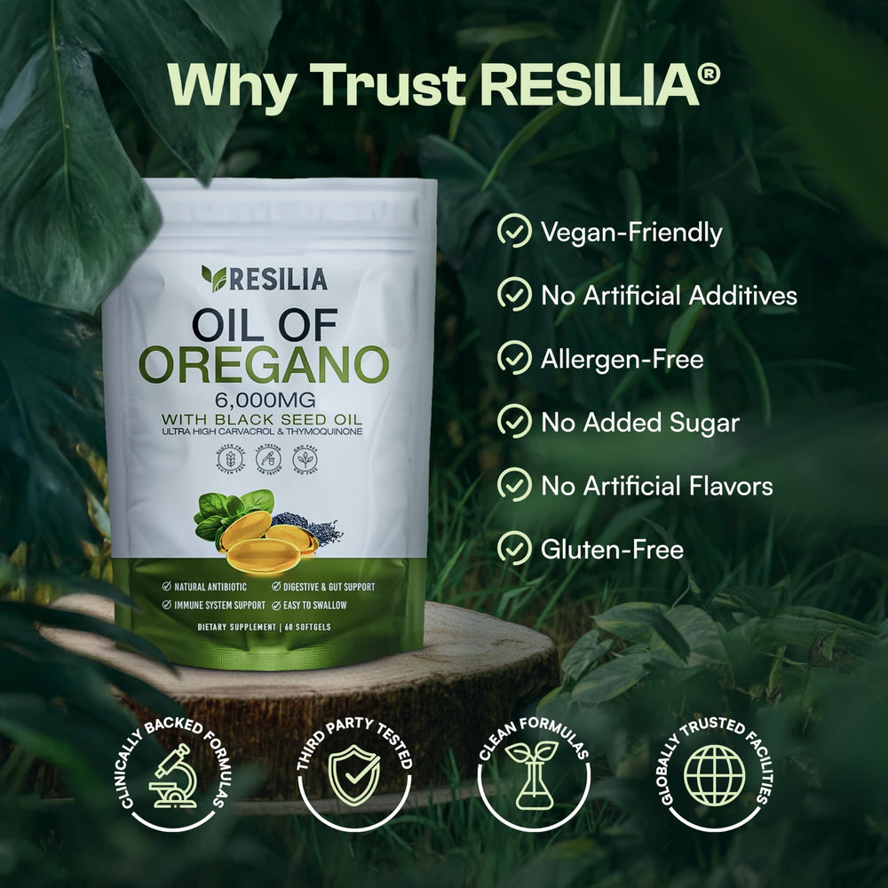 Resilia softgels designed for convenient daily use.