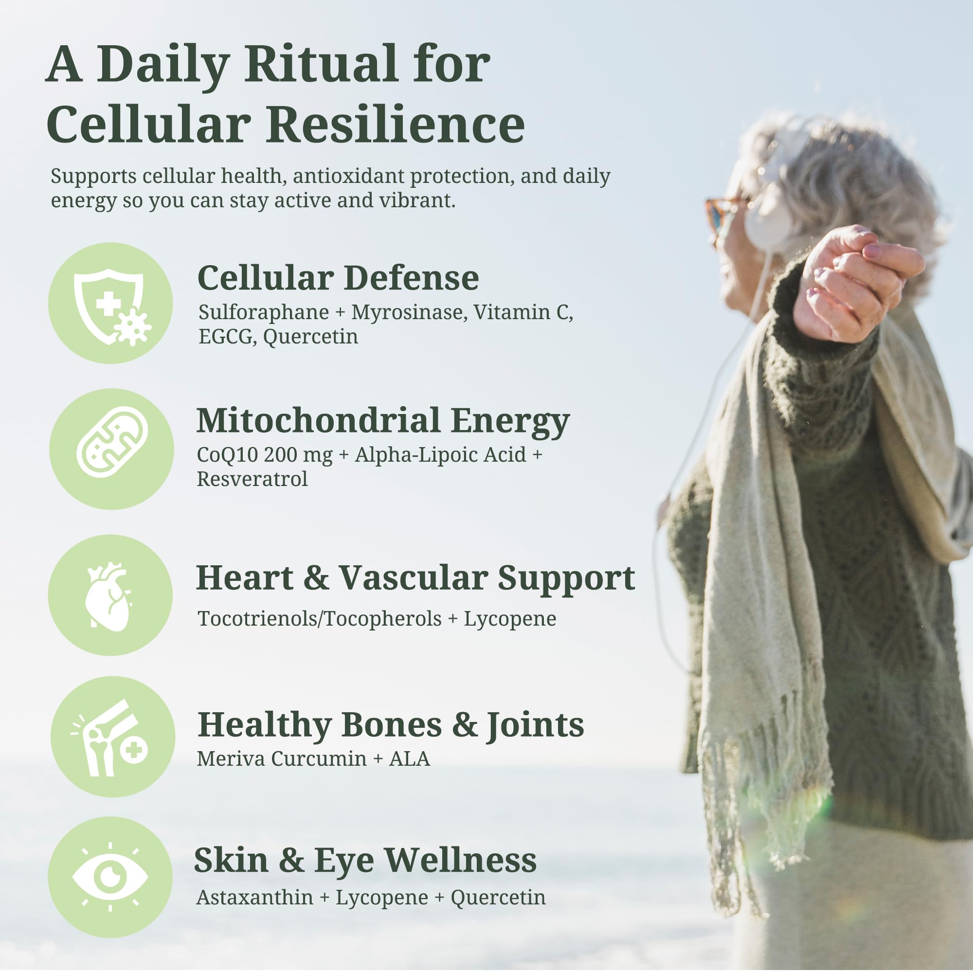 ResilienZ-12 CoQ10 capsules close-up for mitochondrial energy support