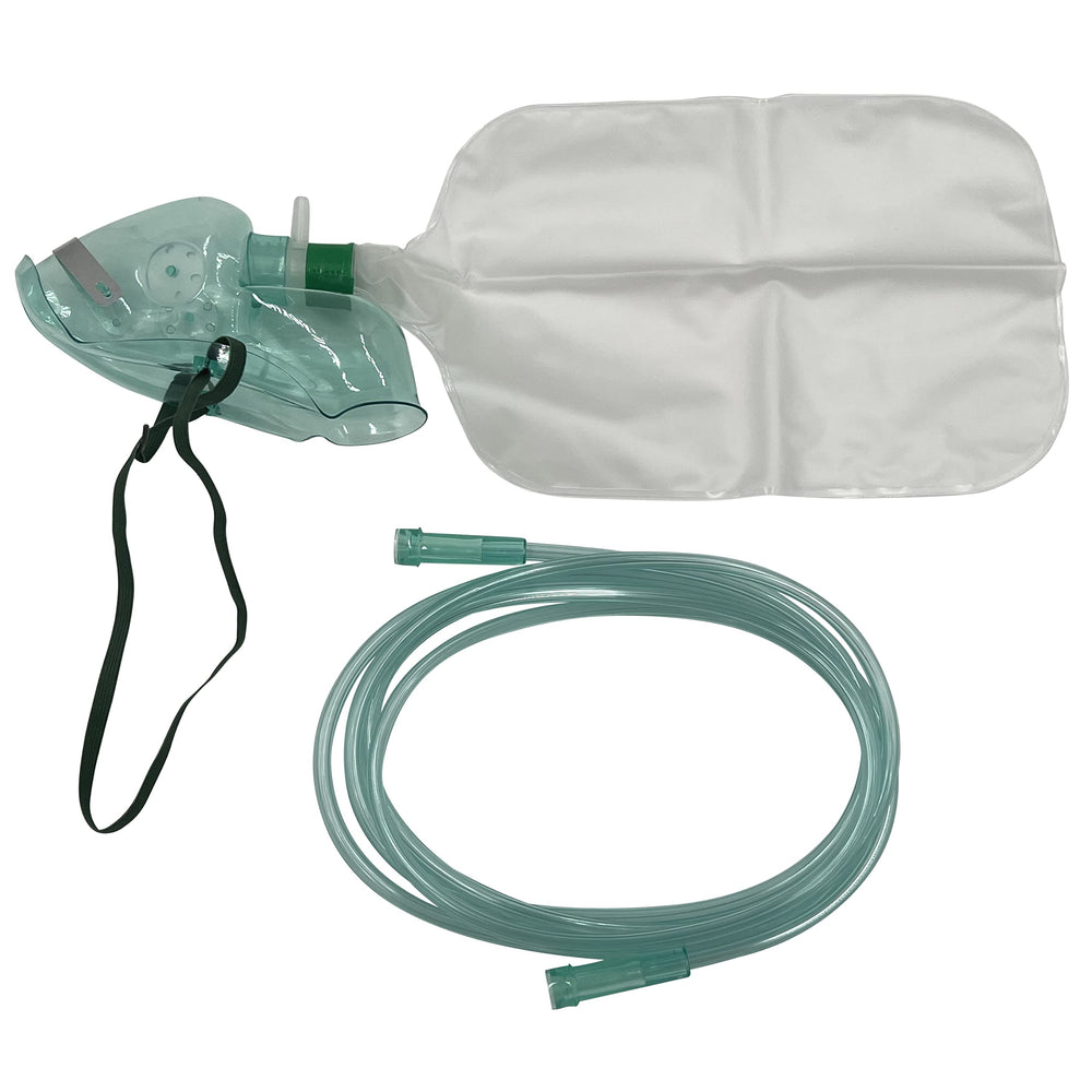 ResOne adult elongated non-rebreather mask with 1000ml bag and 6.8ft tubing for comfortable use