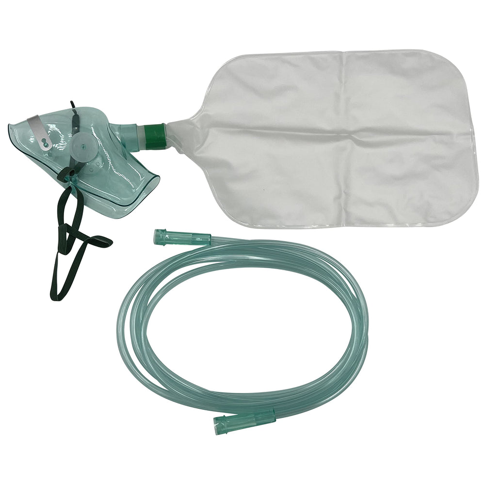 ResOne adult non-rebreather mask with 6.8 ft crush-resistant tubing for versatile setup.