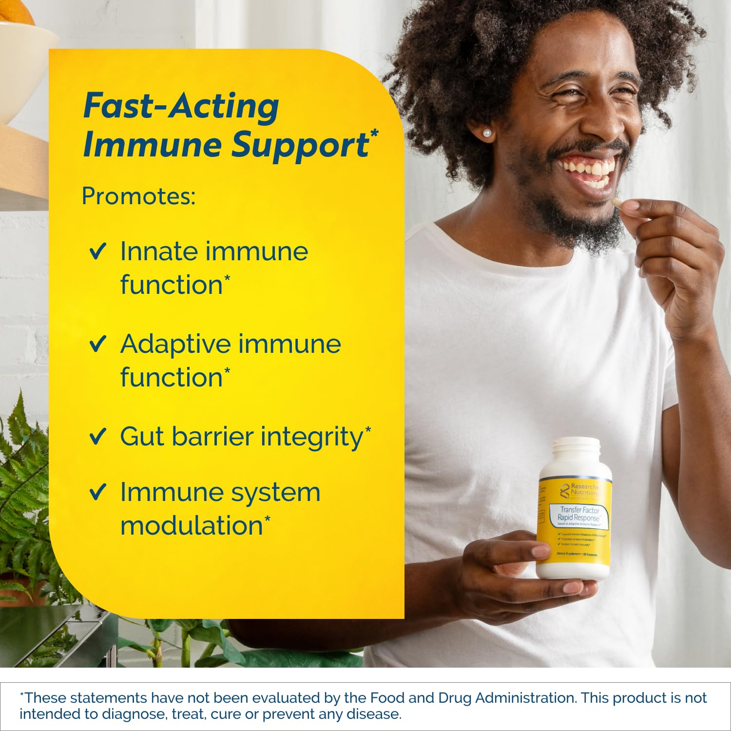 Researched Nutritionals capsules close-up showing potent multi-path immune support