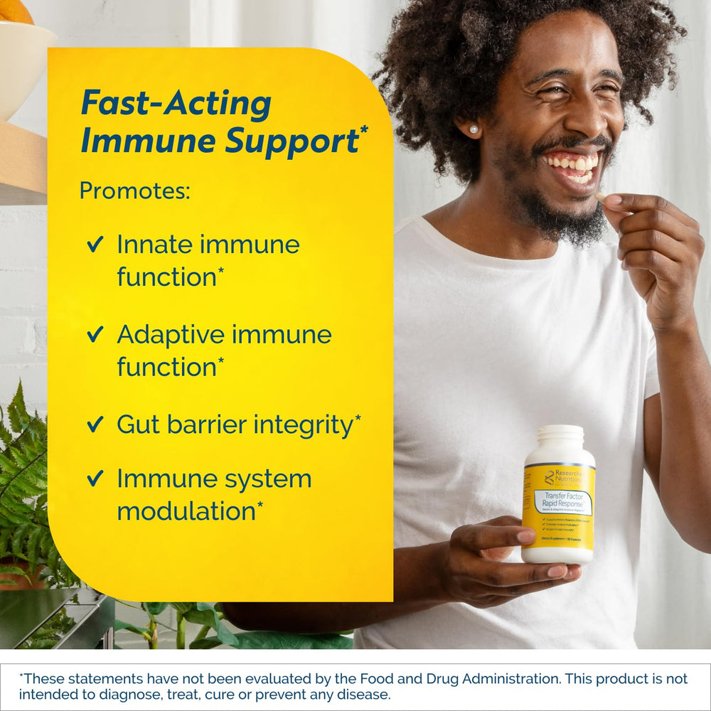 Researched Nutritionals capsules close-up showing potent multi-path immune support
