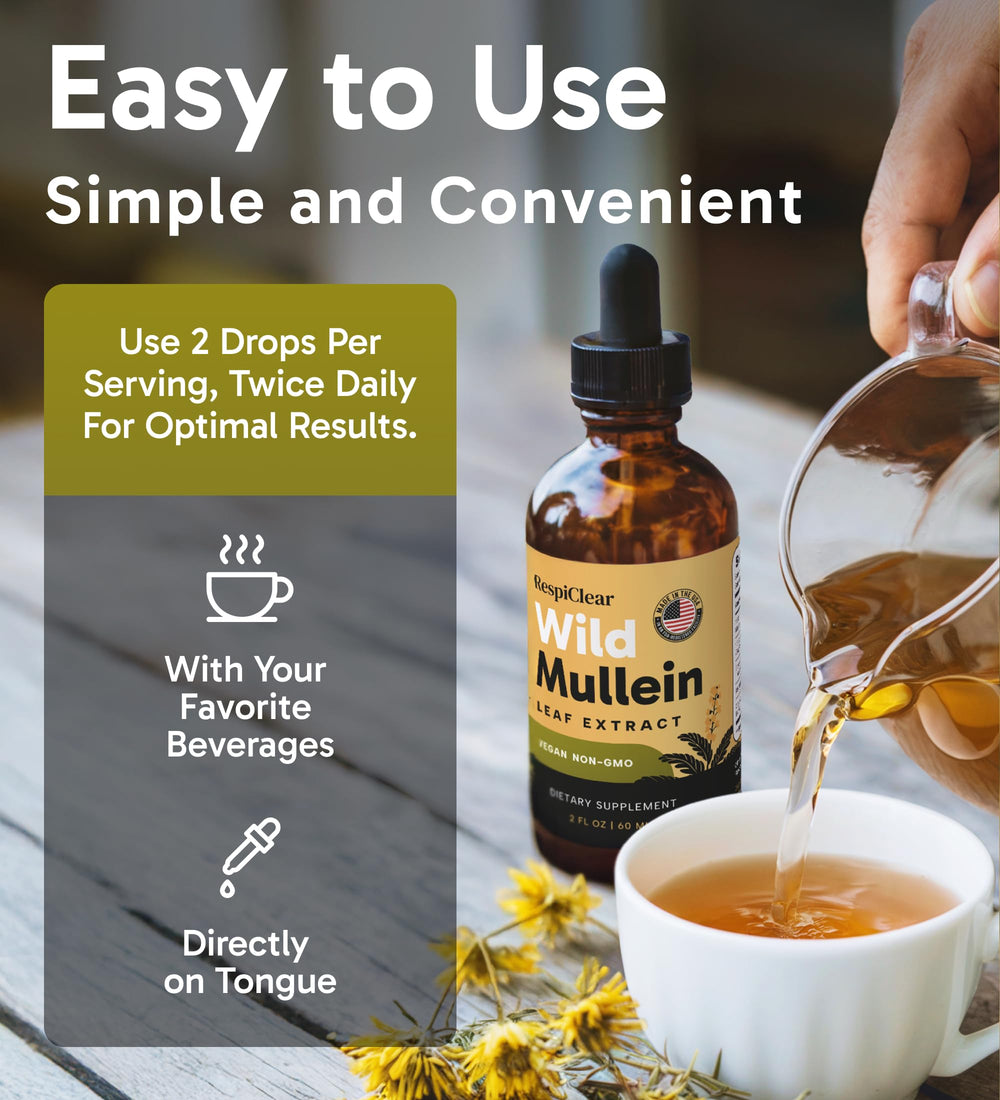 RESPICLEAR drops in glass ready to mix with beverages for daily use.
