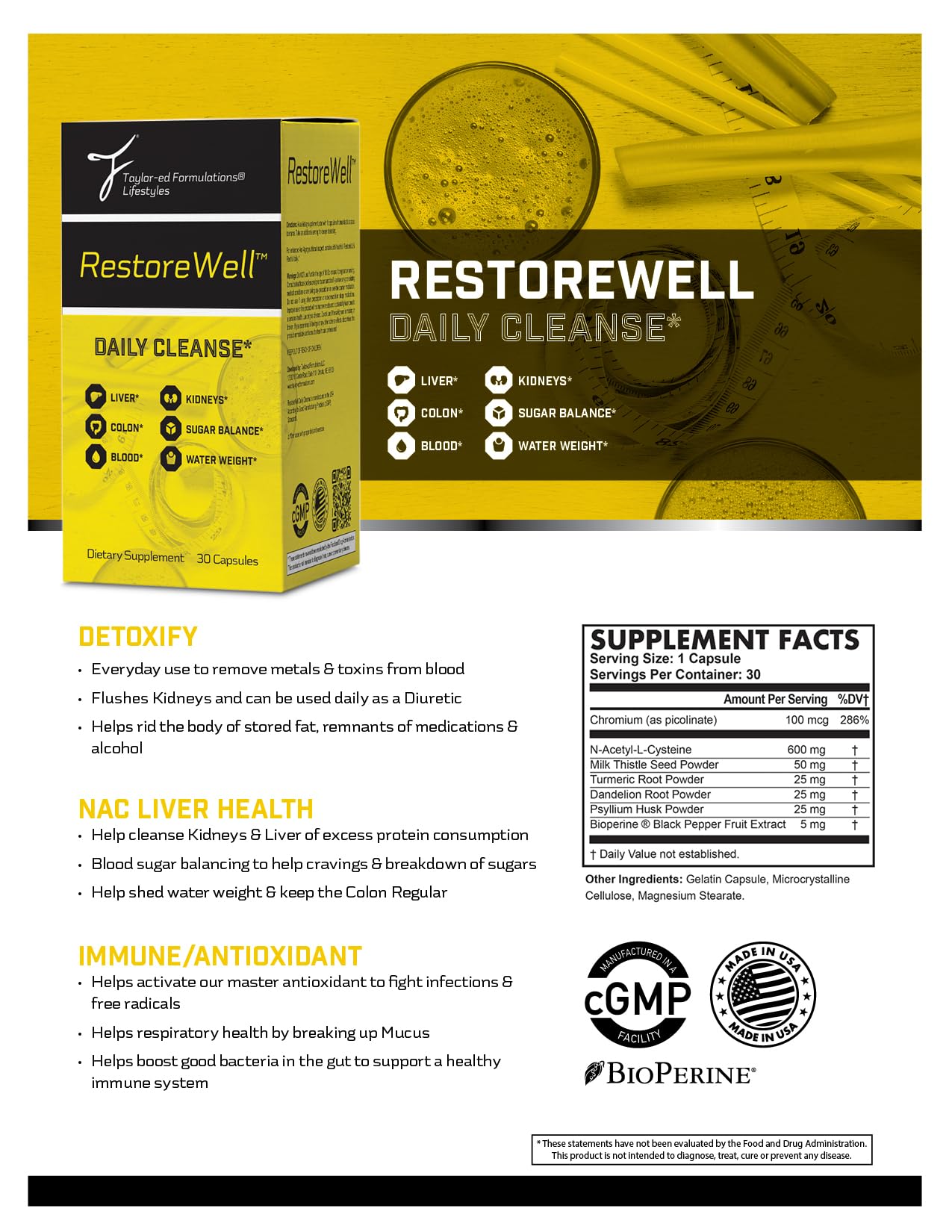 Packaging and product card convey comprehensive cleansing support and quality.
