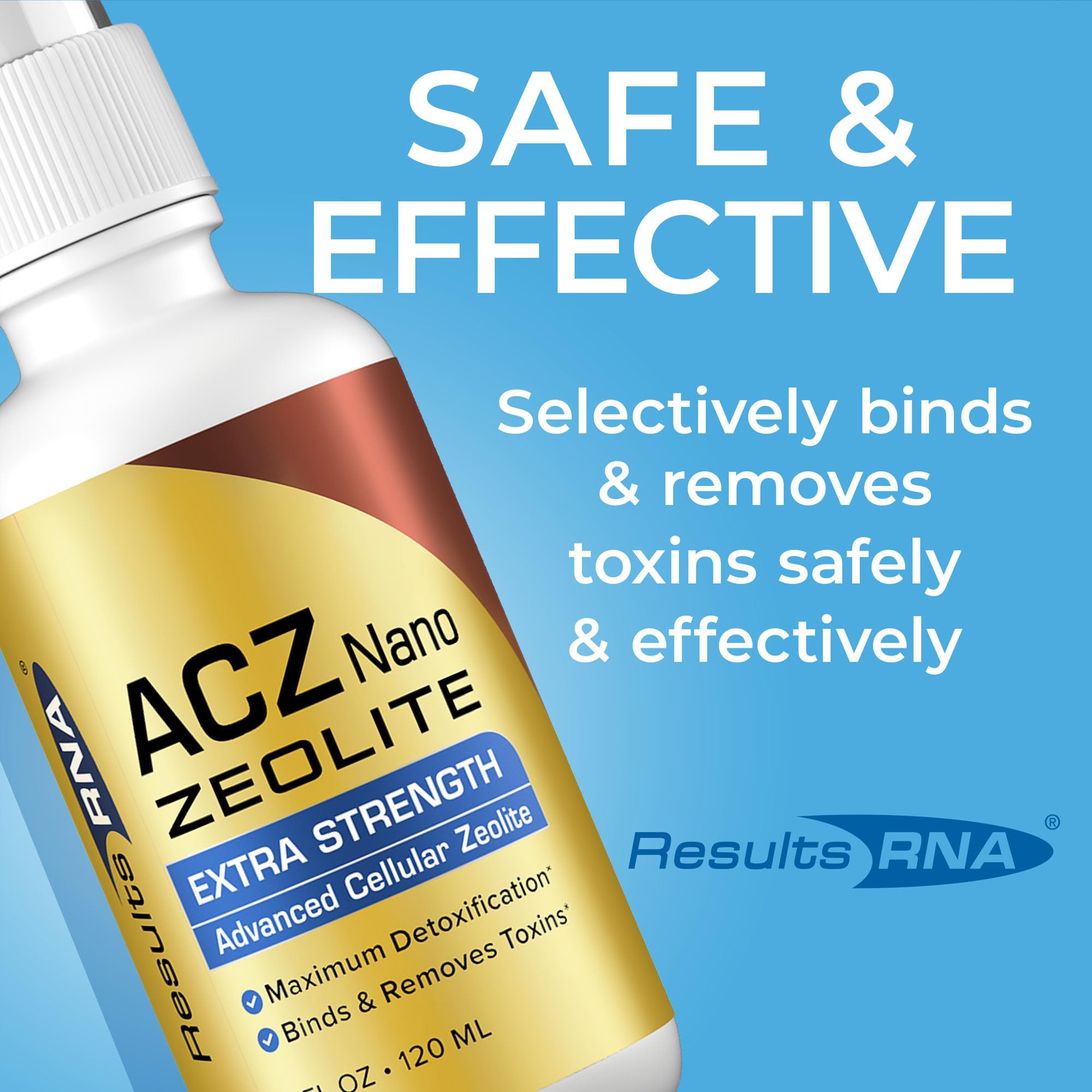 Results RNA ACZ Nano Zeolite label highlights doctor-recommended detox support