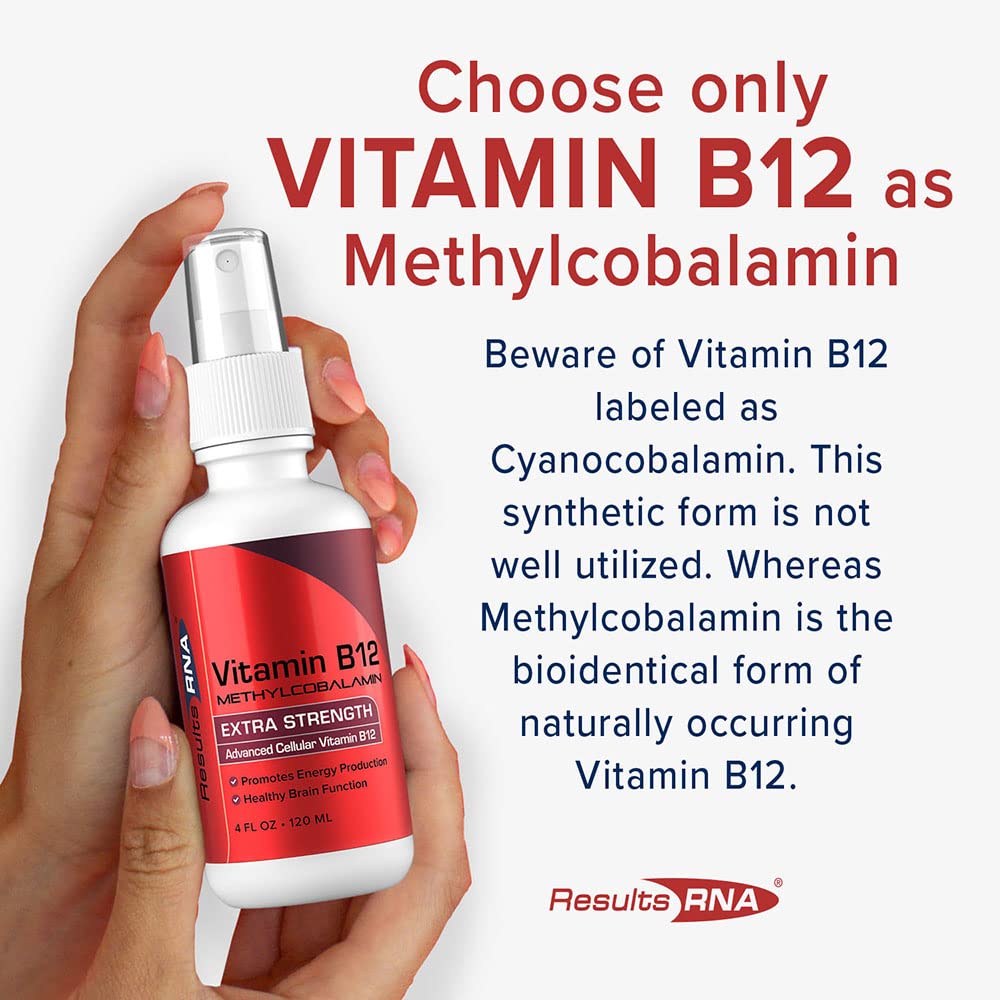 Results RNA B12 spray gluten-free dairy-free icon on packaging.