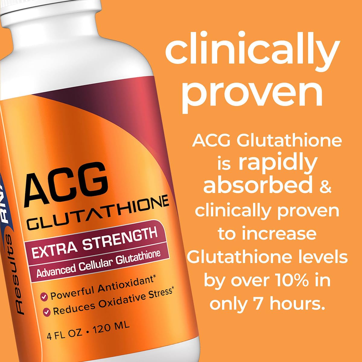 Results RNA ACG Glutathione travel-friendly bottle suits on-the-go routines.