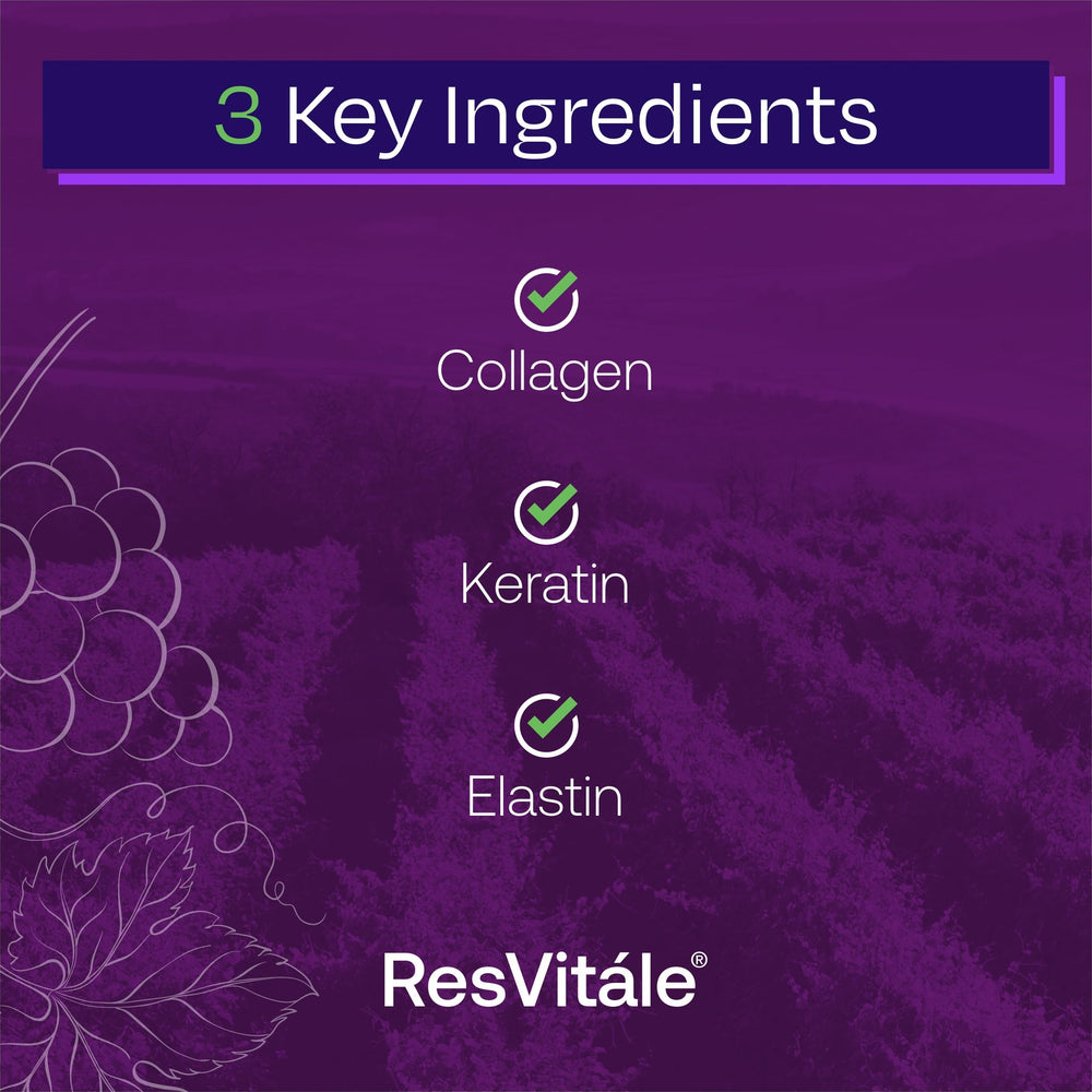 ResVitale Beauty 3 box packaging with key ingredients.
