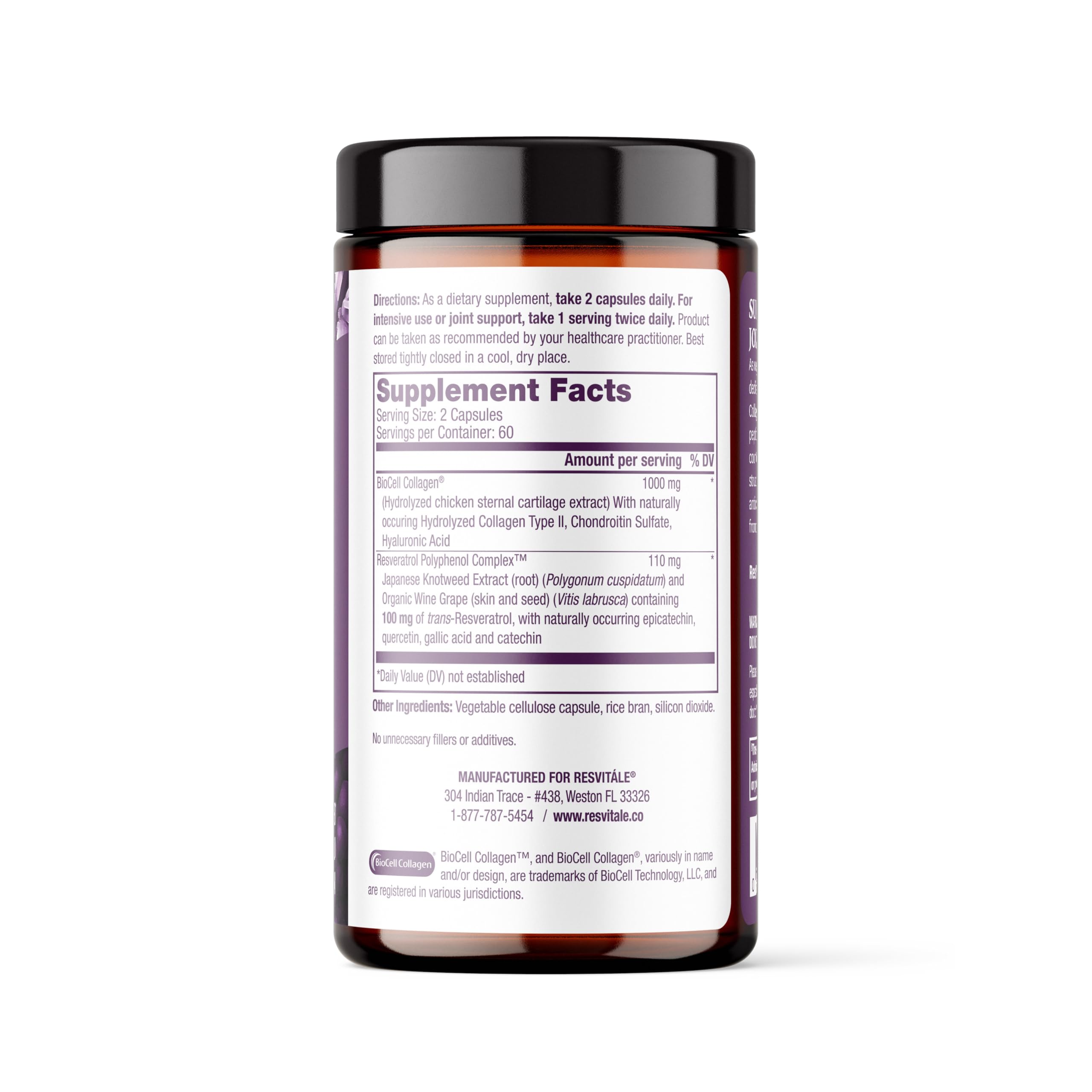 Closeup of ResVitale Collagen Enhance capsules for simple daily joint support