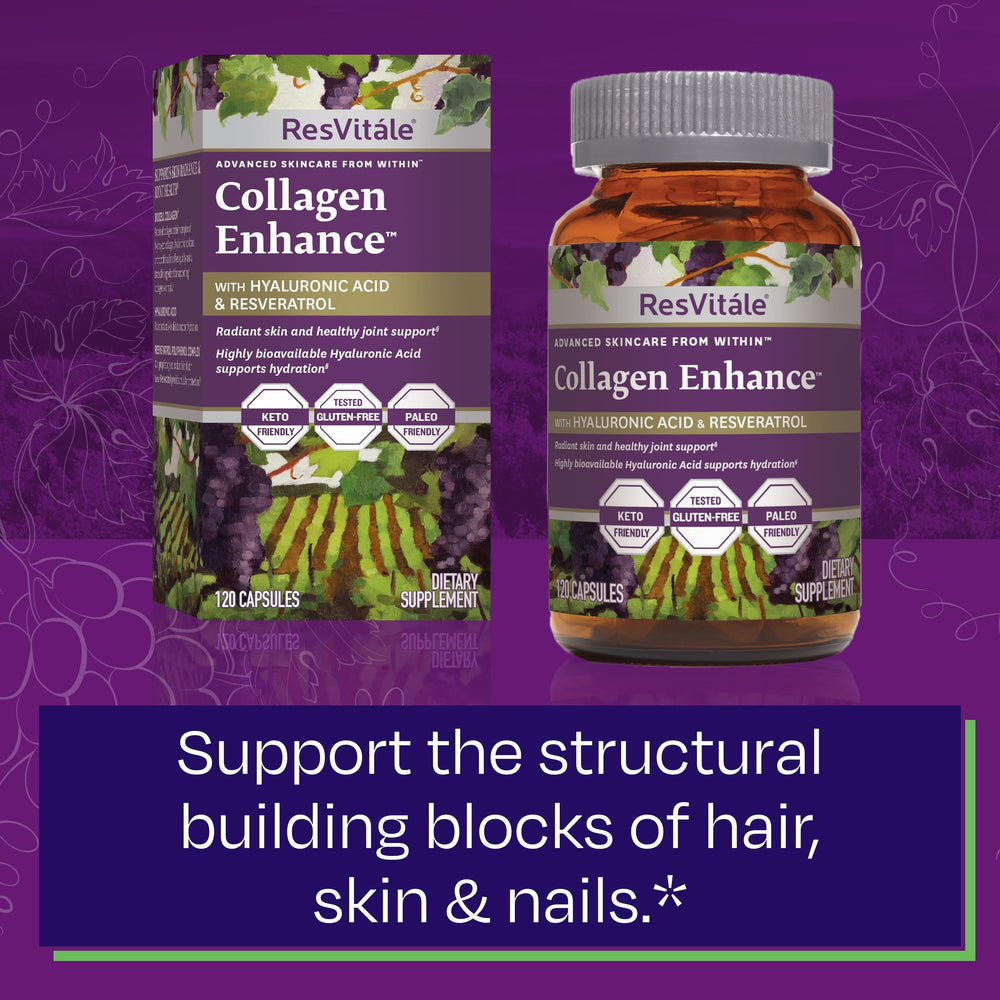 Hyaluronic acid focus shows deep skin hydration from ResVitale Collagen Enhance