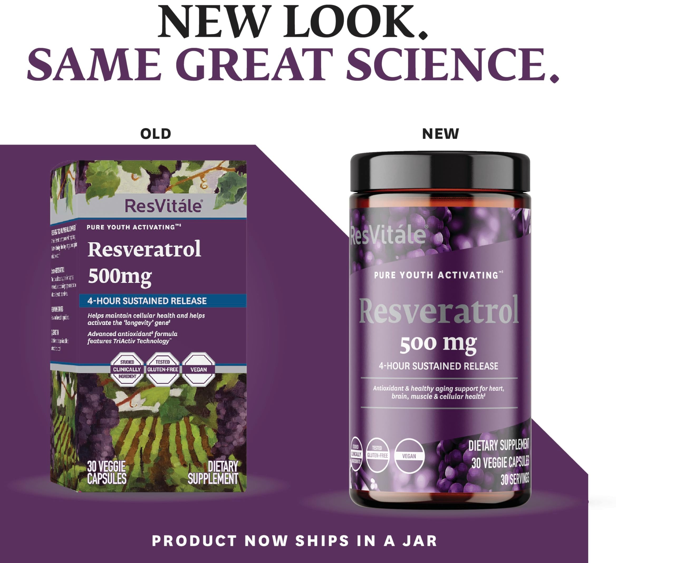 Label shows quercetin and trans-resveratrol ingredients for immune support.