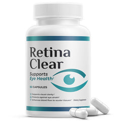 Retina Clear bottle front for daily vision support.
