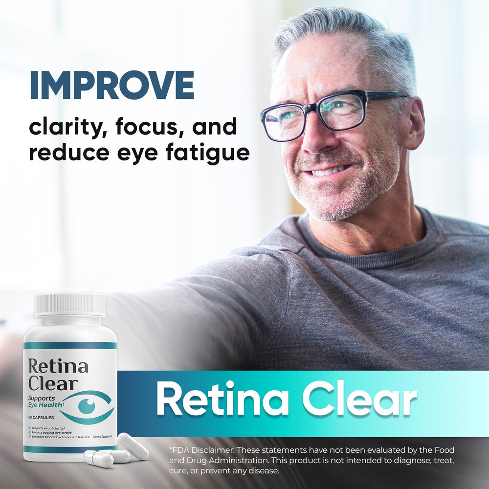 Retina Clear capsules pouring into a small dish to illustrate daily use.