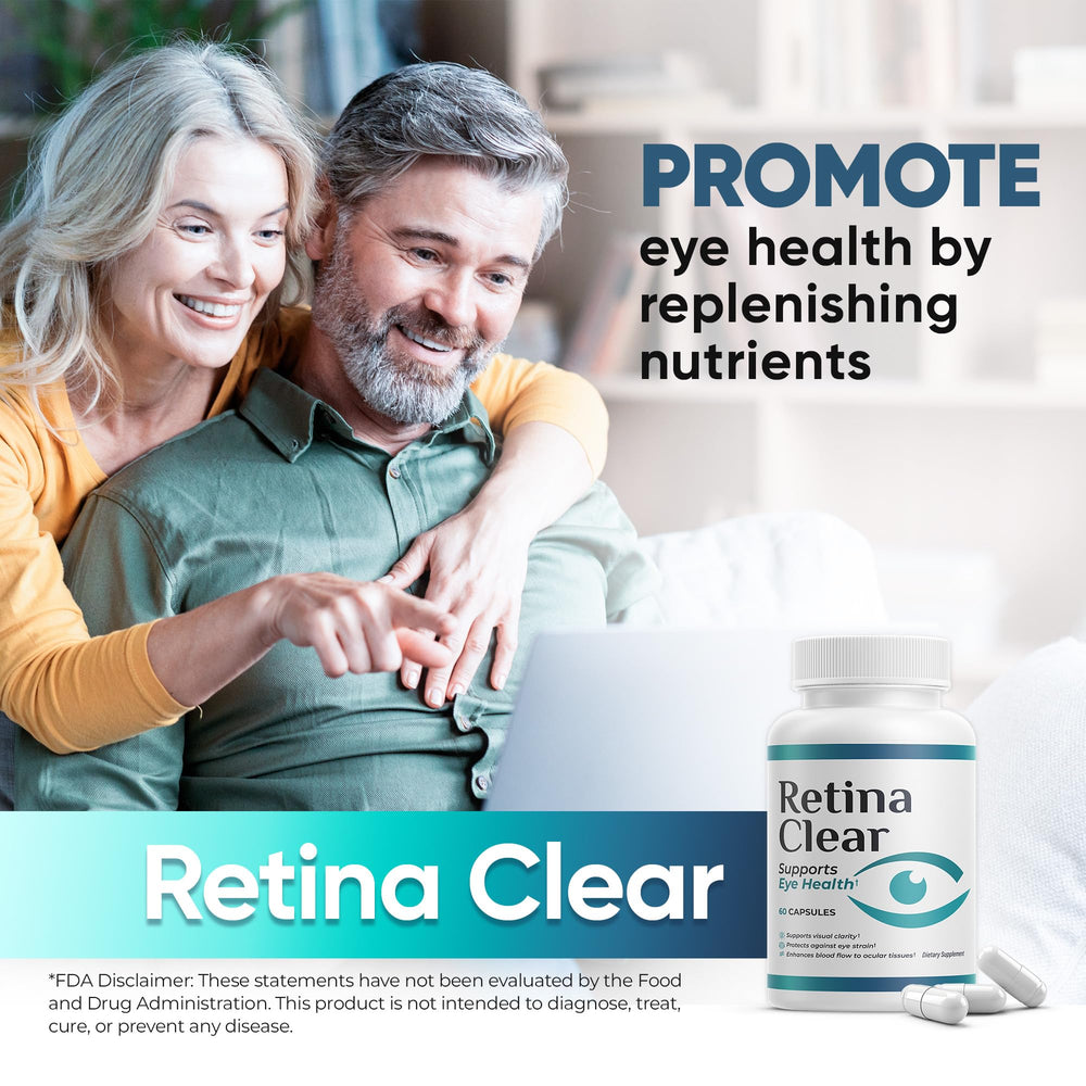 Retina Clear daily-dose routine shot showing easy twice-daily schedule.