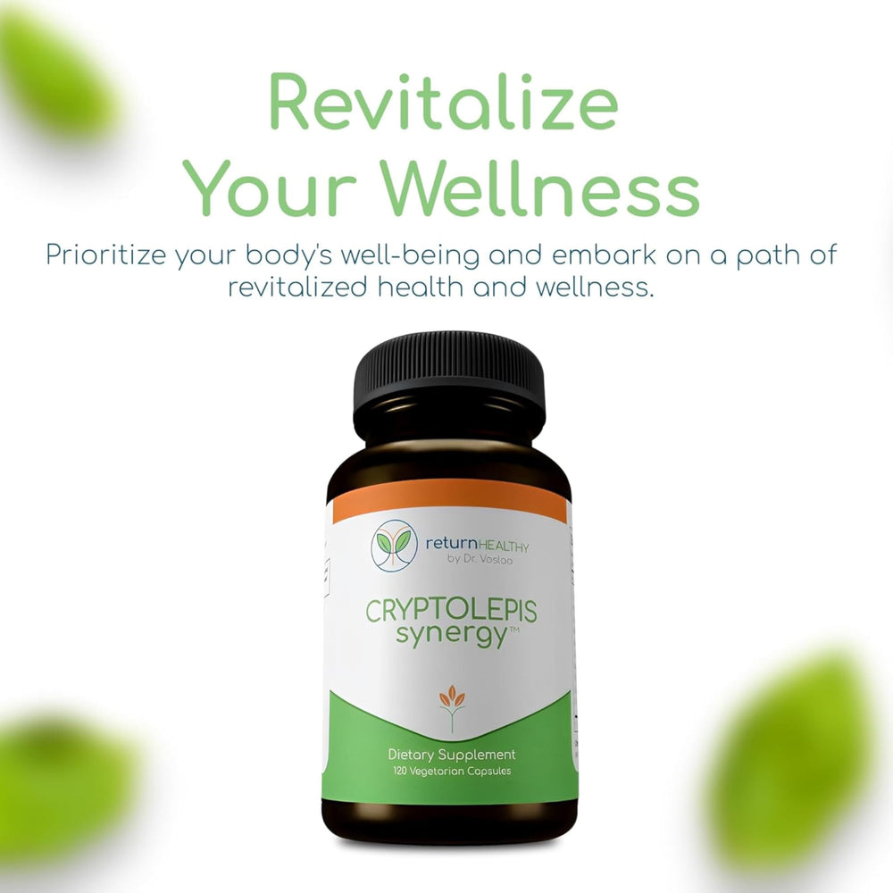 Return Healthy Cryptolepis Synergy 3-pack packaging conveys value.