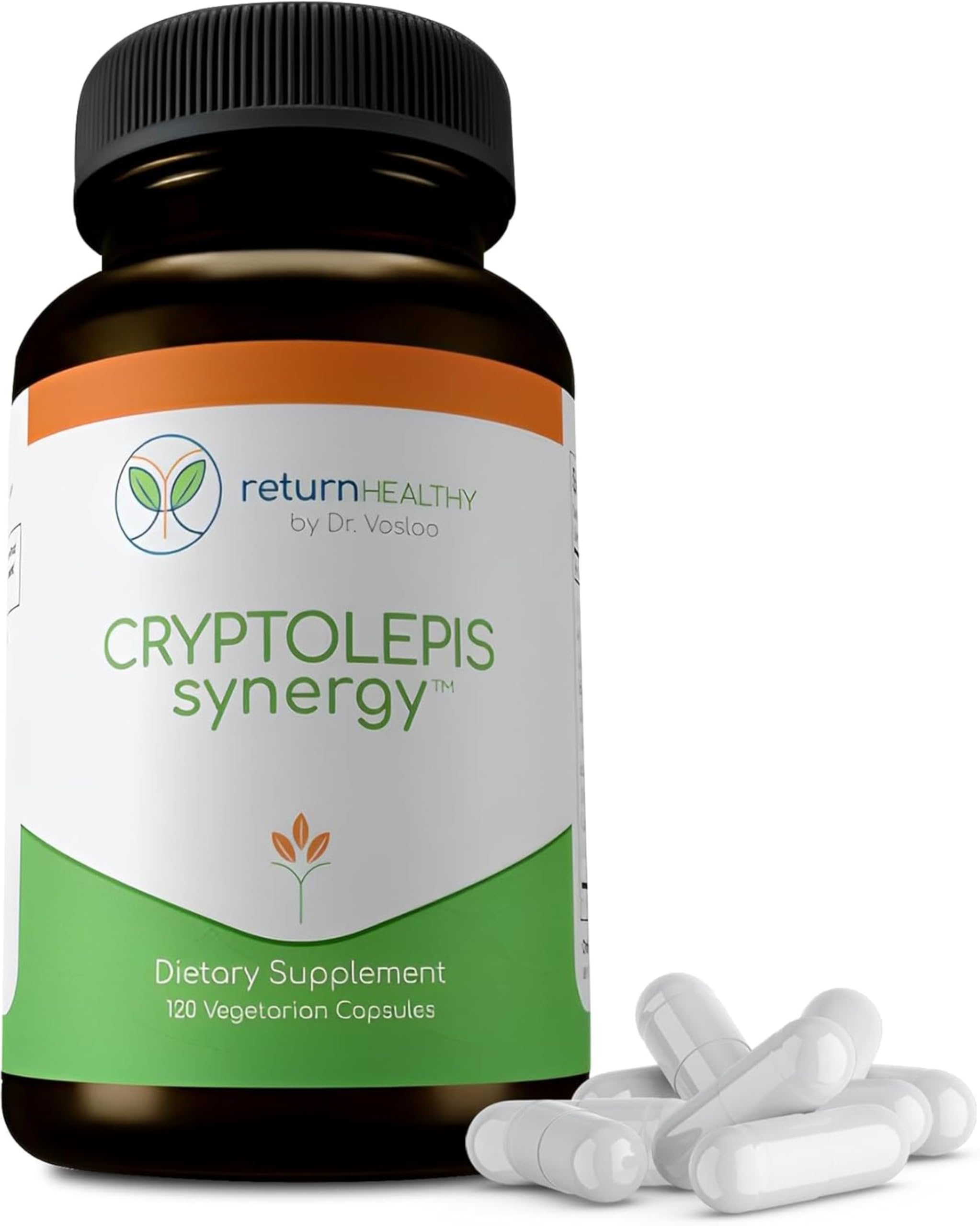 Return Healthy Cryptolepis Synergy product shot with natural lighting.