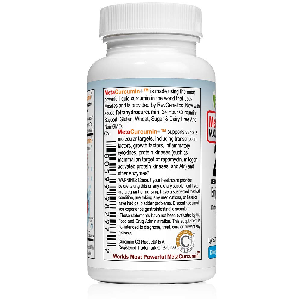 REVGENETICS MetaCurcumin 277x Super Curcumin + TetraHydroCurcumin (60 ...