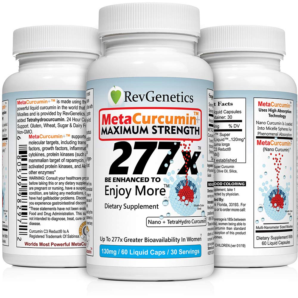 REVGENETICS MetaCurcumin 277x Super Curcumin + TetraHydroCurcumin (60 ...