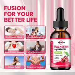 ReviNutra Magnesium Liquid Drops sugar-free cherry for tasty, sugar-free wellness on the go.