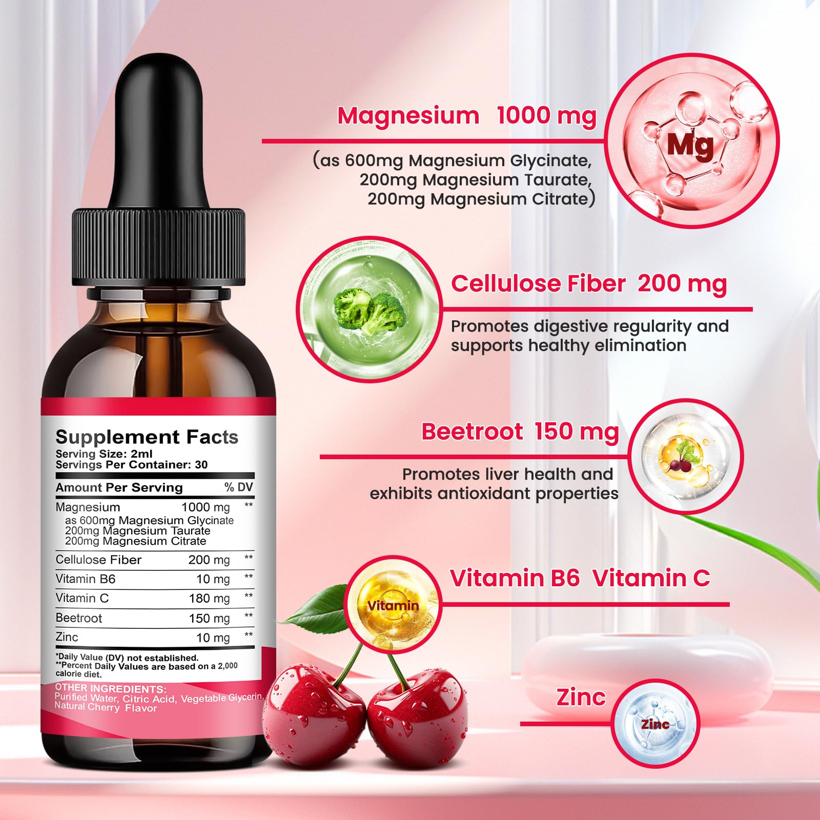 ReviNutra Magnesium Liquid Drops under tongue use for faster absorption and calm mood support.