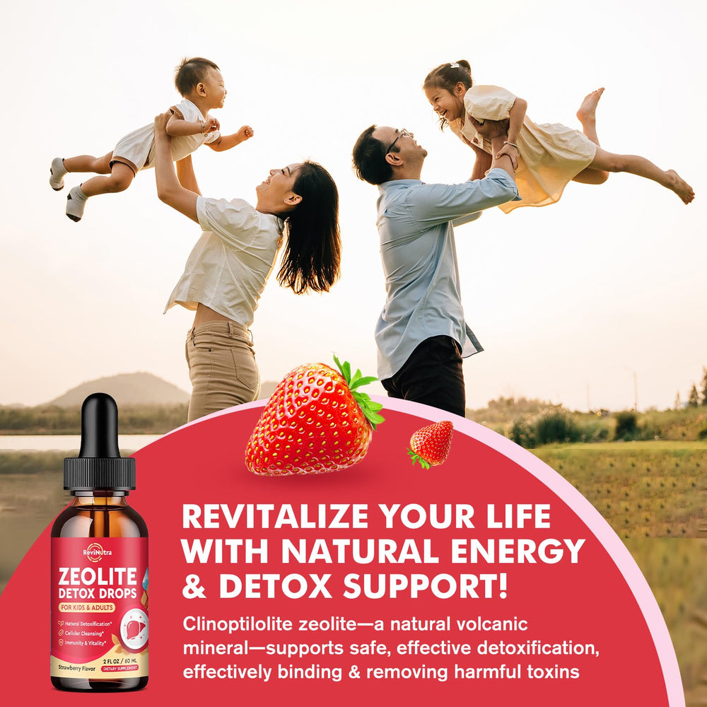 ReviNutra Zeolite Detox strawberry flavor profile.